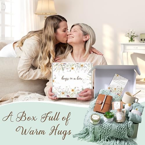 Gifts for Women, Get Well Soon Self Care Package Box, Sending Hug Baskets Thinking of You Gift for Women Her New Mom Best Friend Birthday (Sage Green)