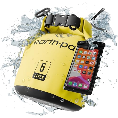 Earth Pak Waterproof Dry Bag - Roll Top Waterproof Backpack Sack Keeps Gear Dry for Kayak with Waterproof Phone Case