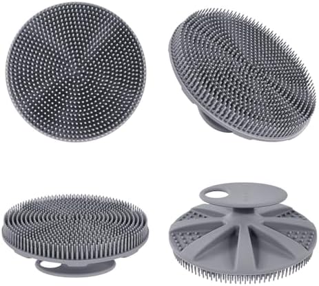 INNERNEED Food-grade Soft Silicone Body Scrubber Shower Brush Handheld Cleansing Skin Brush, Gentle Exfoliating and Lather Well (Pack of 4)