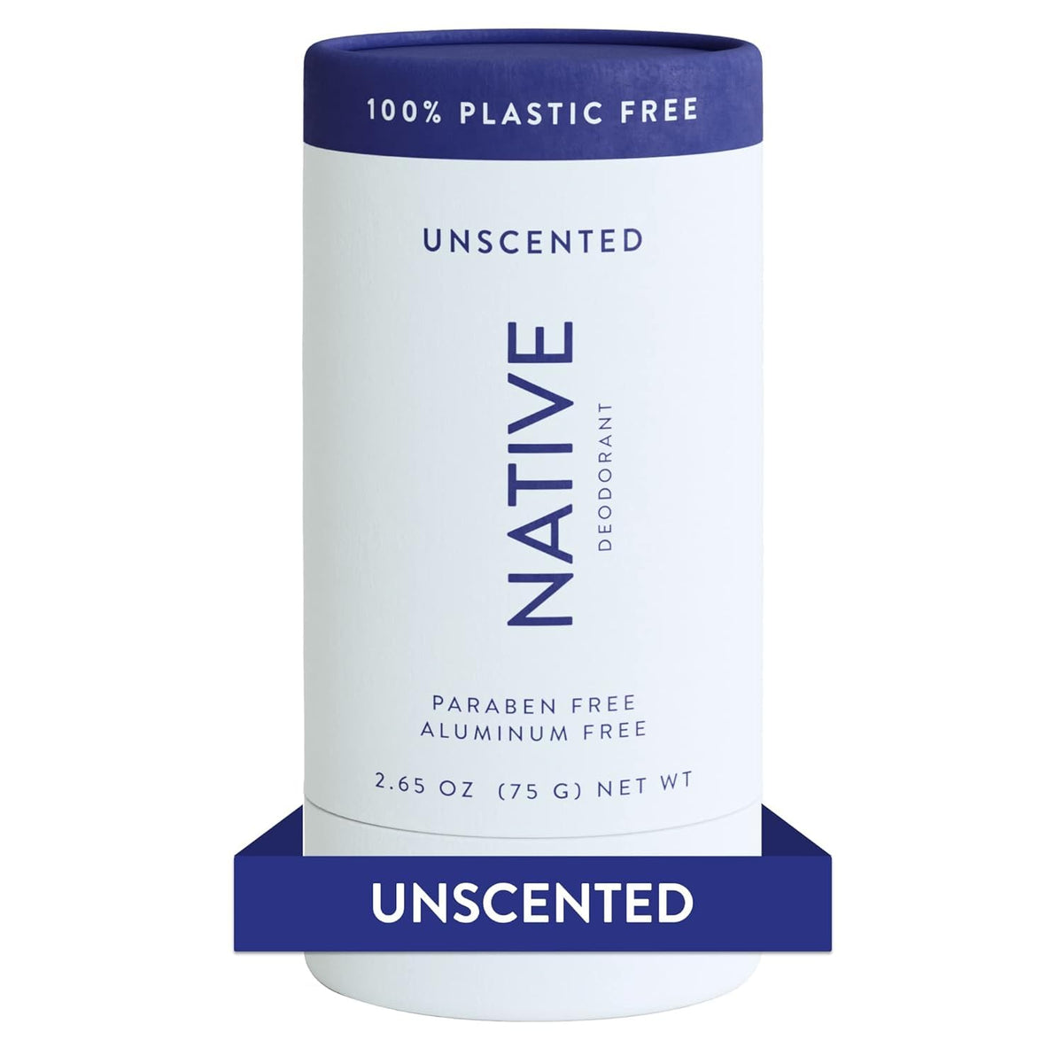 Native Plastic Free Deodorant Contains Naturally Derived Ingredients, 72 Hour Odor Control | Deodorant for Women and Men, Aluminum Free with Baking Soda, Coconut Oil and Shea Butter | Unscented