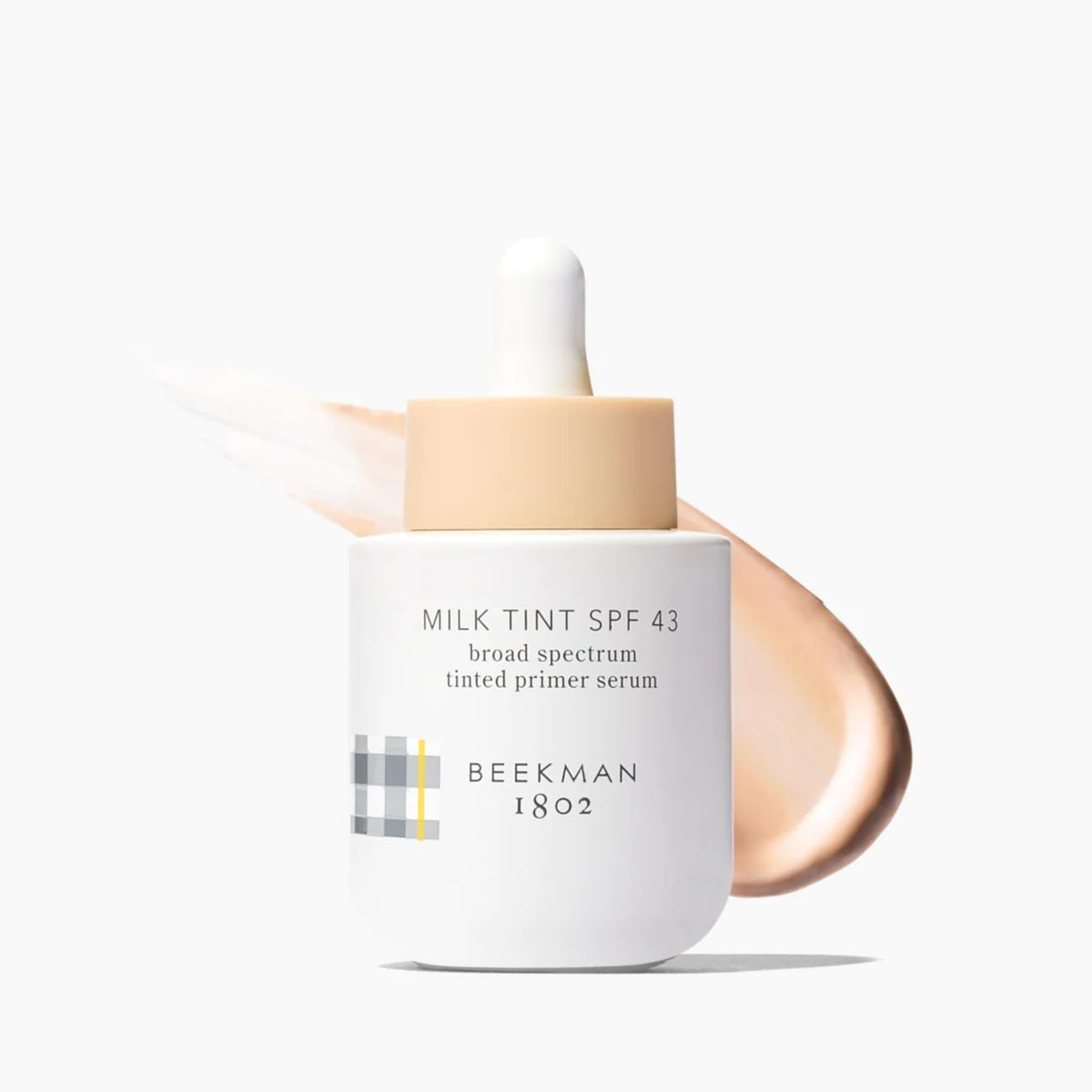 Beekman 1802 Milk Tint Face Primer with SPF 43, Light - Oxybenzone Free - 1 oz - Tinted Mineral SPF, Makeup Primer & Moisturizer - In Shade Light