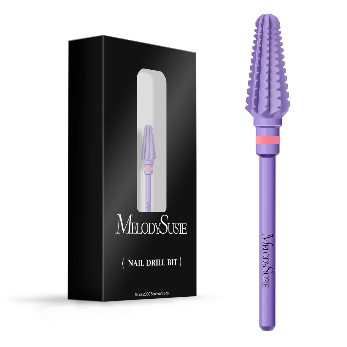 MelodySusie Professional Tornado 3/32'' Nail Drill Bits, Carbide Tungsten Multi-function Bits, Suitable for Manicure Pedicure Cuticle Gel Polishing, Salon Bits, Series Bit-X, Purple, 3XC