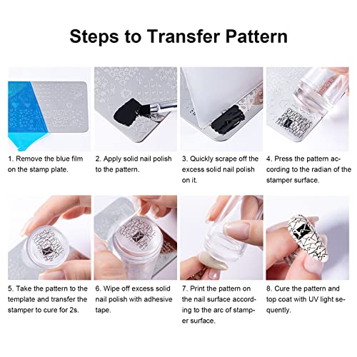 Nail Art Stamper Clear Silicone Nails Stamping Jelly with Scraper Transparent Visible Body DIY Manicure Nail Art Tool A