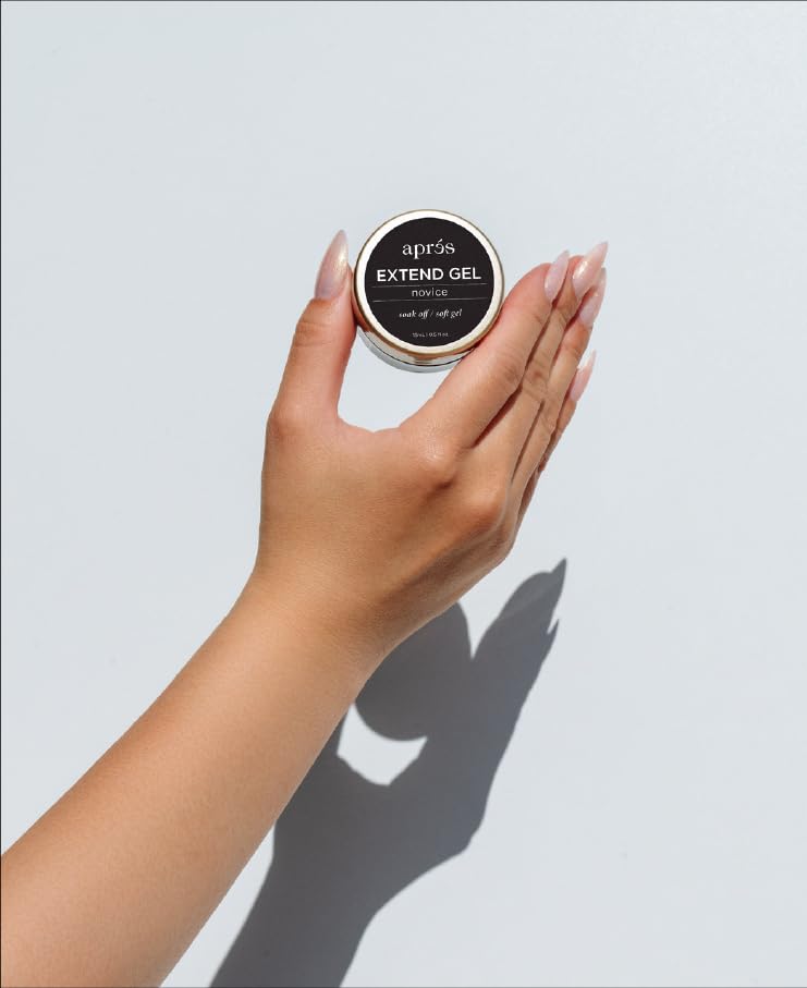 Apres Extend Gel Novice, Gel-X Nail Tips Adhesive, 15 ml Jar Edition, Soak Off - Soft Gel, HEMA-Free, Thick Consistency, Easy Application for Soft Gel Tips