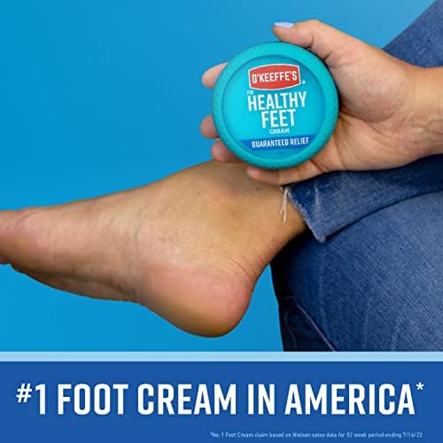 O'Keeffe's Working Hands Hand Cream (3.4 oz Jar) and Healthy Feet Foot Cream (3.2 oz Jar) - Repairing Skincare for Extremely Dry, Cracked Hands and Feet, Travel Size