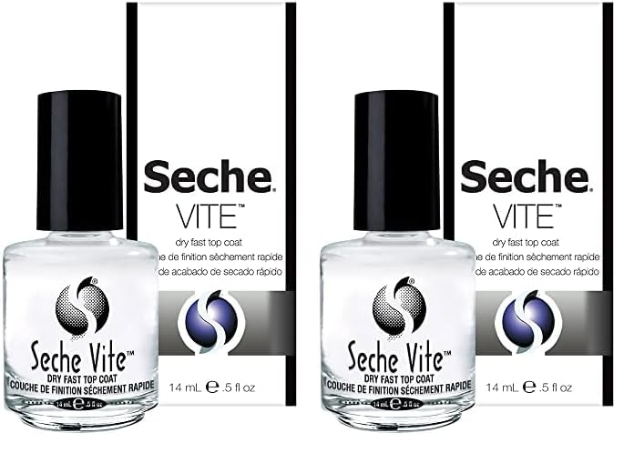 Seche Vite Dry Fast Top Nail Coat, Clear - .5 oz. oz (Pack of 2)