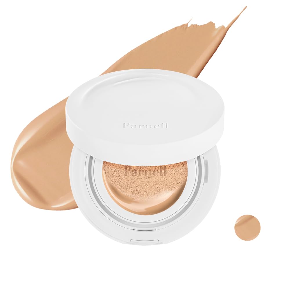 Parnell Cicamanu Serum Cushion - Moisturizing Foundation for Soothing, Coverage, Glass Skin and Lightweight for Sensitive and Dry Skin Pearl Skin (0.52 Fl Oz) (27N)
