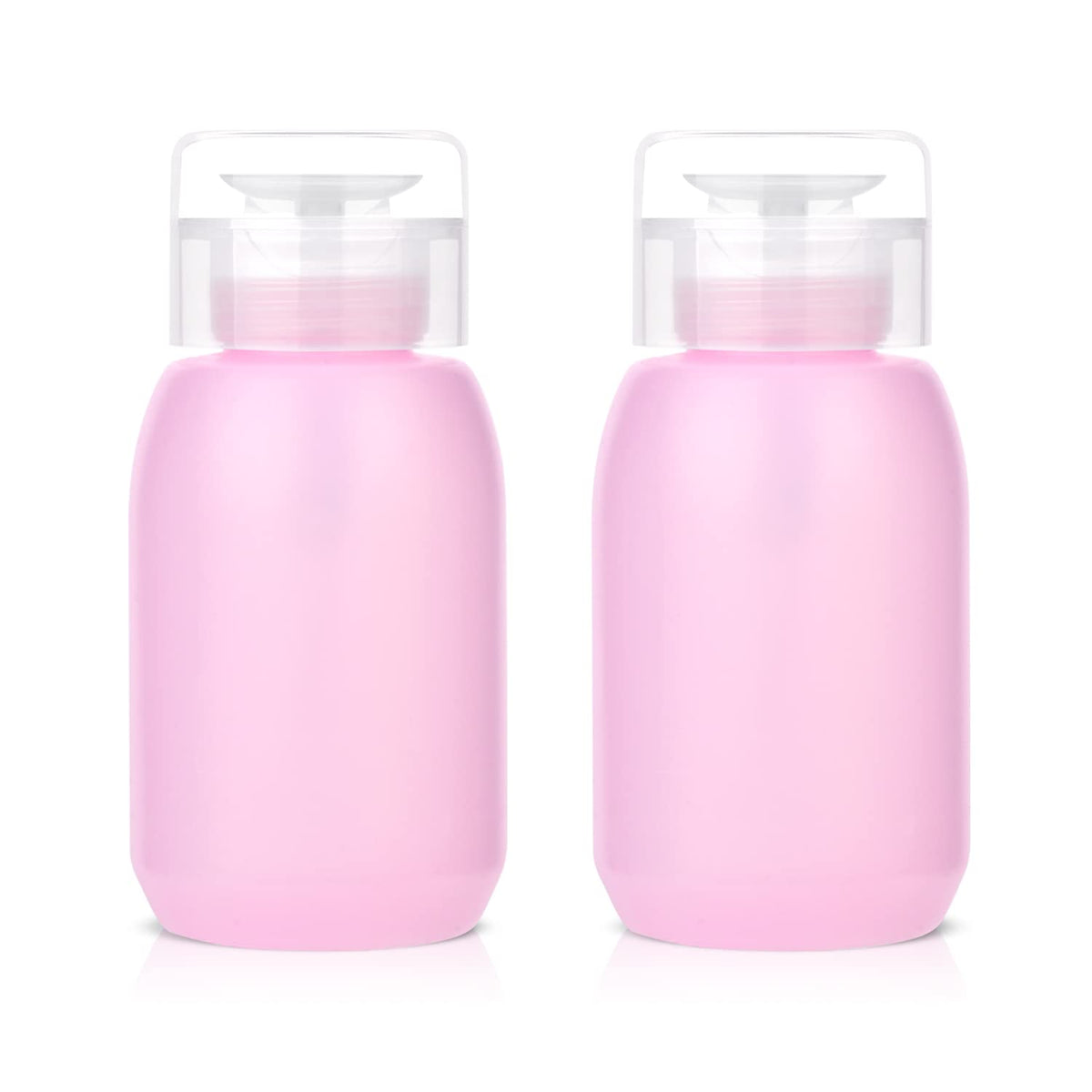 MEKK Acetone Pump Dispenser,Push Down Pump Dispenser Empty Alcohol Dispenser Push Down Nail Polish Remover Pump One-Touch Pump Bottle Dispenser for Nail Polish & Makeup Remover 2 Pack 200ML(6.8oz)