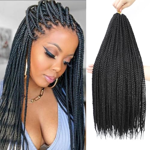 Crochet Box Braids 6 Packs 144 Strands 14 Inch Goddess Box Braids Crochet Hair Pre looped Crochet Hair 3x Crochet Braids for Black Women (14 Inch 1B)