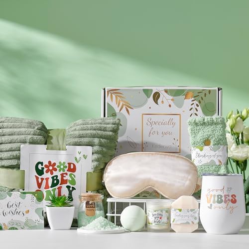 Self Care Gifts for Women Get Well Soon Gifts Basket,Relaxing Spa Basket Care Package with Tumbler and Blanket Thinking of You Gifts