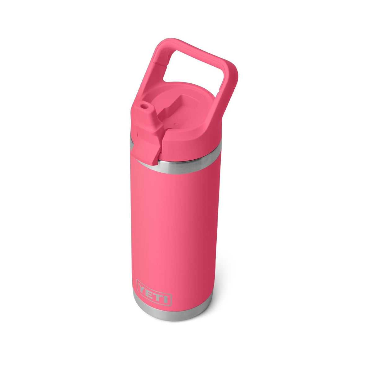 YETI Rambler 18 oz Bottle, Vacuum Insulated, Stainless Steel with Straw Cap, Tropical Pink