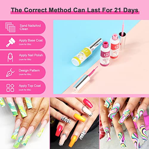 Nail Art Polish Set Gel Liner Kit For Nail Design Polish Paint For Nail 12 Colors Black White Gel Nail Polish Soak off Curing Requires 8ml with Thin Nail Art Brush
