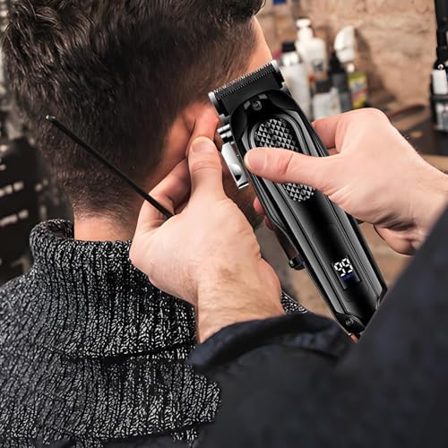 Hair Clipper for Men Professional,Cordless Clipper for Hair Cutting,Rechargeable Corded Barber Hair Trimmer&Beard Trimmer,Haircut Grooming Kit for Men/Women/Kids (Black)