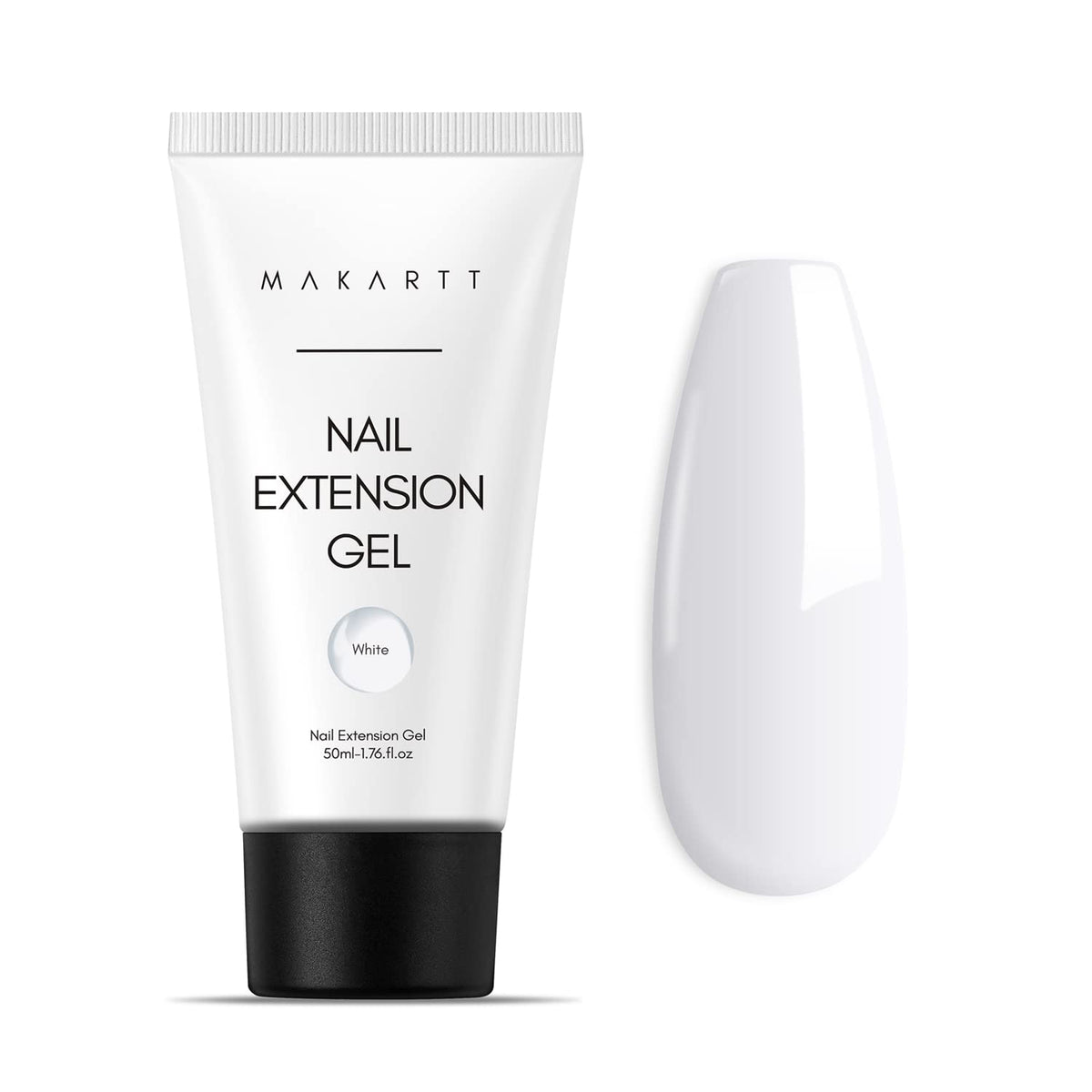 Makartt Poly Nail Gel, White, 50ML, Easy to Use Salon Nail Art Design Supplies