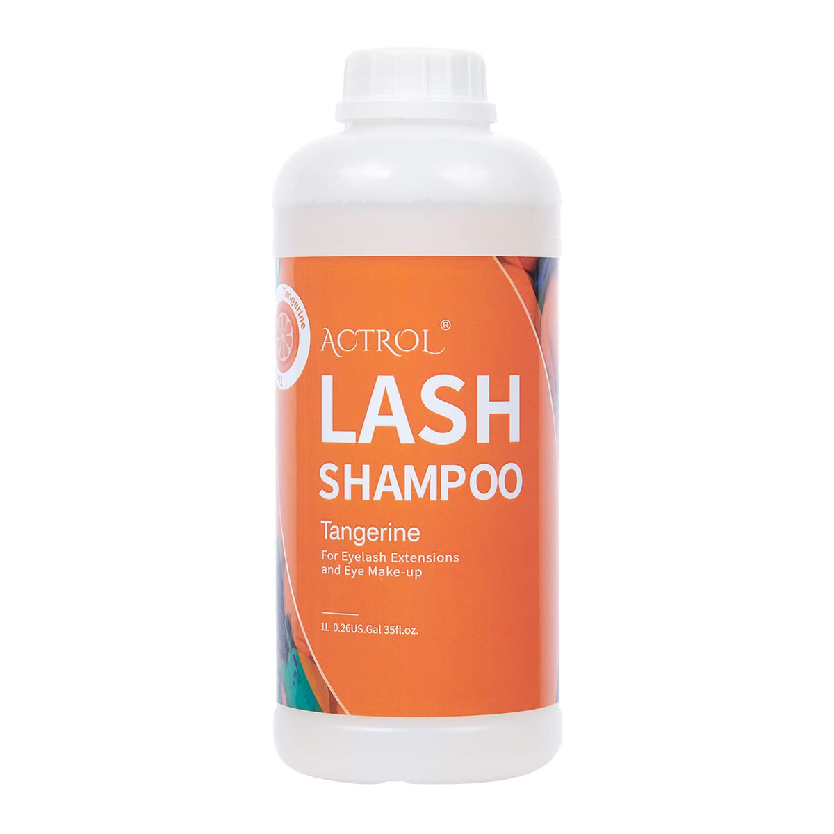 ACTROL Eyelash Extension Cleanser Tangerines 1L Natural Lash Extension Shampoo Professional Eyelid Foaming Cleanser Paraben & Sulfate Free Non-lrritating with Salon and Home Care