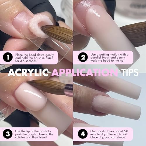 Kolinsky Crimped Acrylic Nail Brush for Acrylic Powder and EMA Monomer Application, Made for Professional Nail Technicians and Beginner Nail Students, Size #12