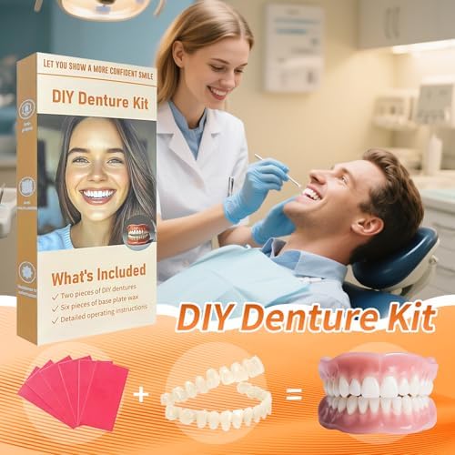 Denture Do it Yourself Full Set of Top and Bottom Fake Teeth to Create Your Perfect Smile at Home-NN02
