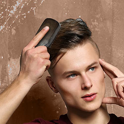 Boar Bristle Brush for Shine and Texture - Stiff Bristles for Medium Hair/Beards, Cleaning Brush Included