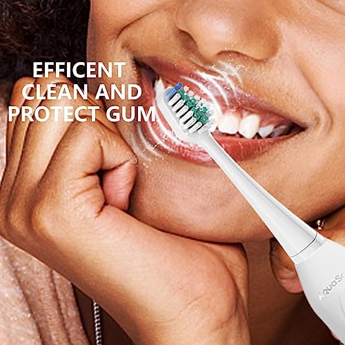 Replacement Toothbrush Heads for AquaSonic Duo Series and Home Dental Center Electric Toothbruh, NOT Compatible with Duo Series Pro, 5 White + 5 Black