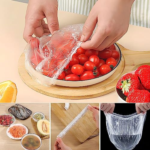 Shower Caps, 200PCS Large Thick Disposable Shower Caps, Bowl Covers, Clear Plastic Wrap for Women, Bath Caps for Hair Treatment