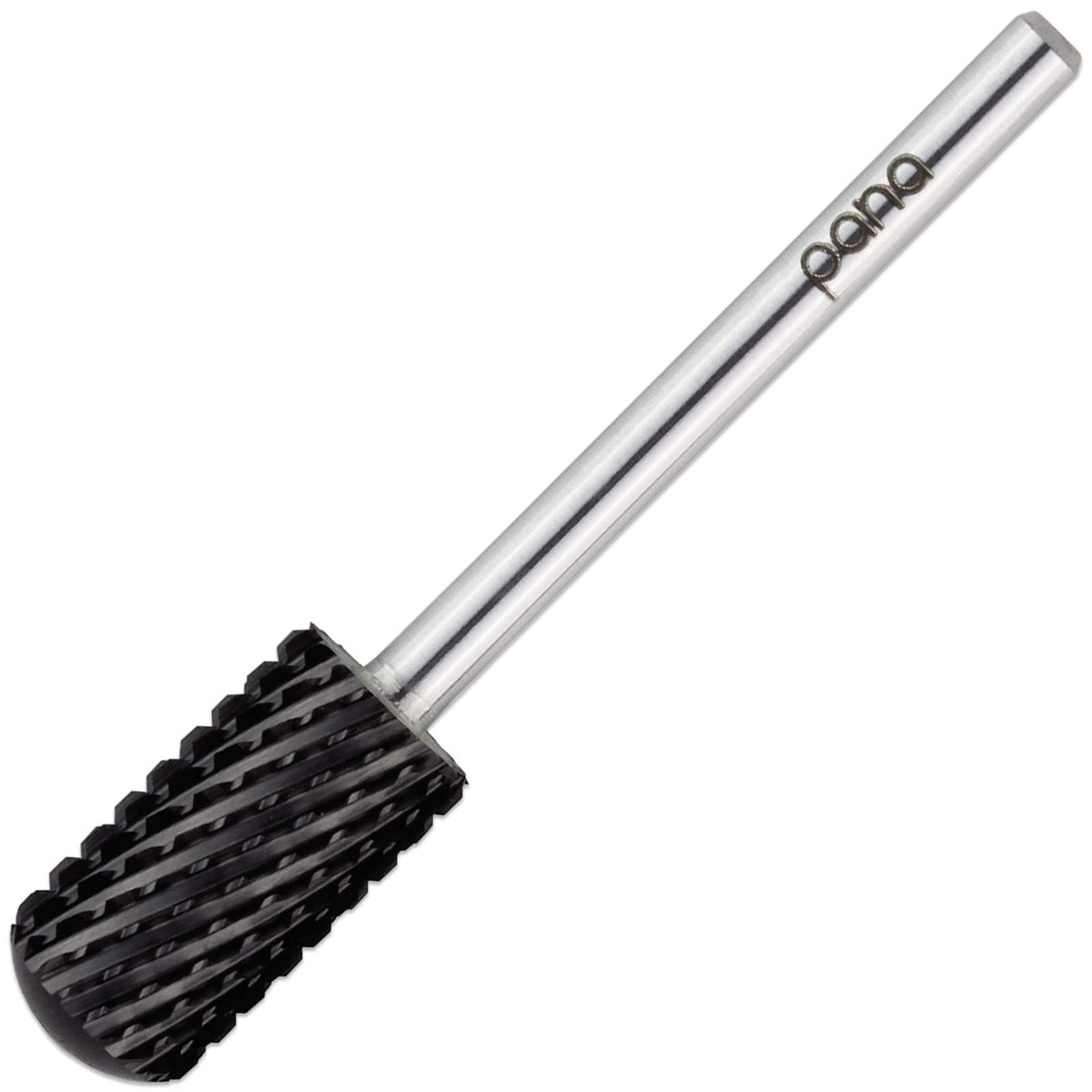 PANA 3/32" Smooth Round Top Safety Carbide Nail Drill Bit for Gel Polish & Acrylic Removal Nail Salon Manicure Pedicure Electric File Tools (Large Barrel - DLC Black, Extra Coarse)