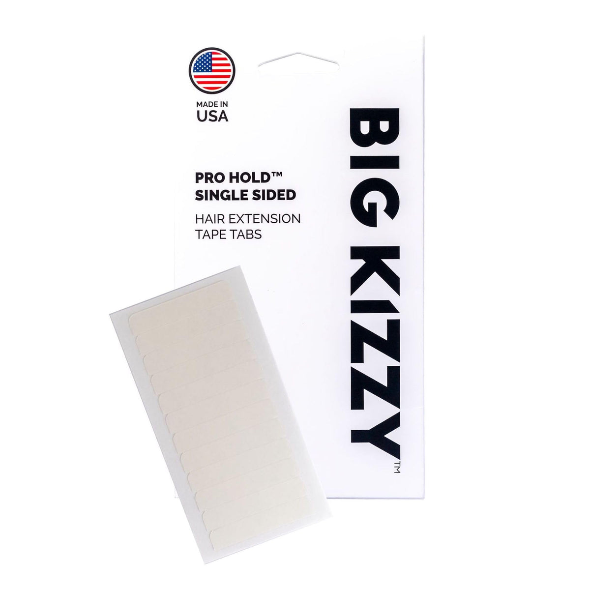 Big Kizzy Single Sided Pro Hold Replacement Tape for Hair Extensions - 5-7+ Weeks of wear - Strong Hold and Residue Free One Sided Tape for Extensions - 600 tabs - Made in USA
