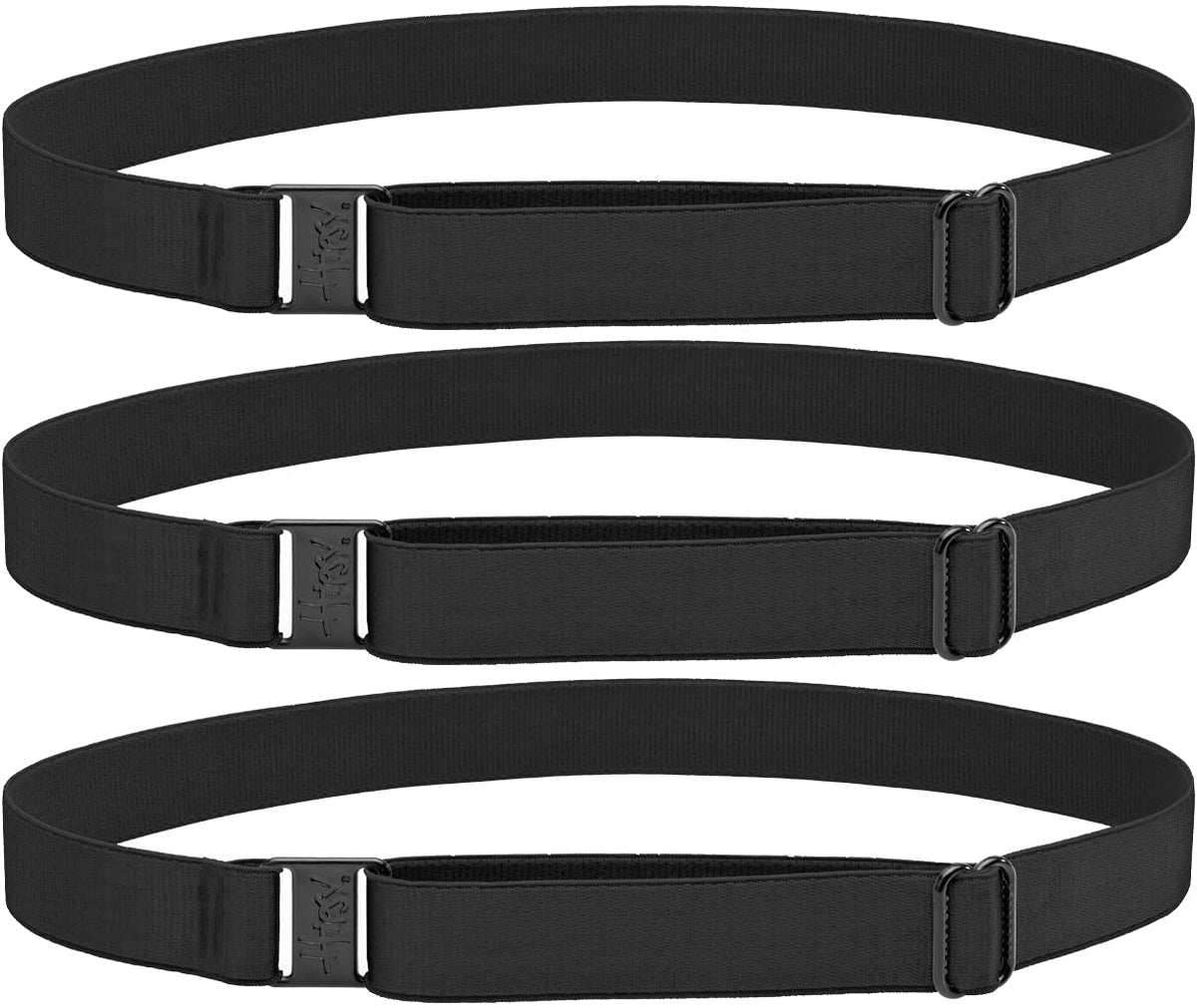 Hipsy Women's Wide Elastic & Adjustable Running Headband Multi Pack (Wide Black 3pk)