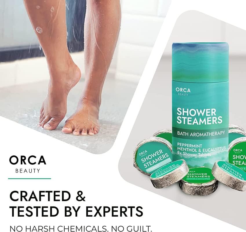 Shower Steamers Aromatherapy - Relaxation Gifts for Women, Shower Bombs, Unique Spa Gifts Shower Tablets, Stocking Stuffers for Women & Men (Peppermint and Eucalyptus Scent 8PC)