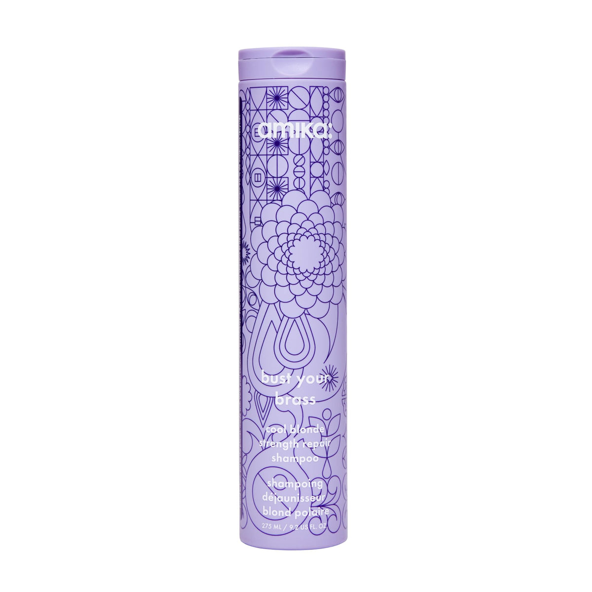 amika bust your brass cool blonde strength repair shampoo, 275ml