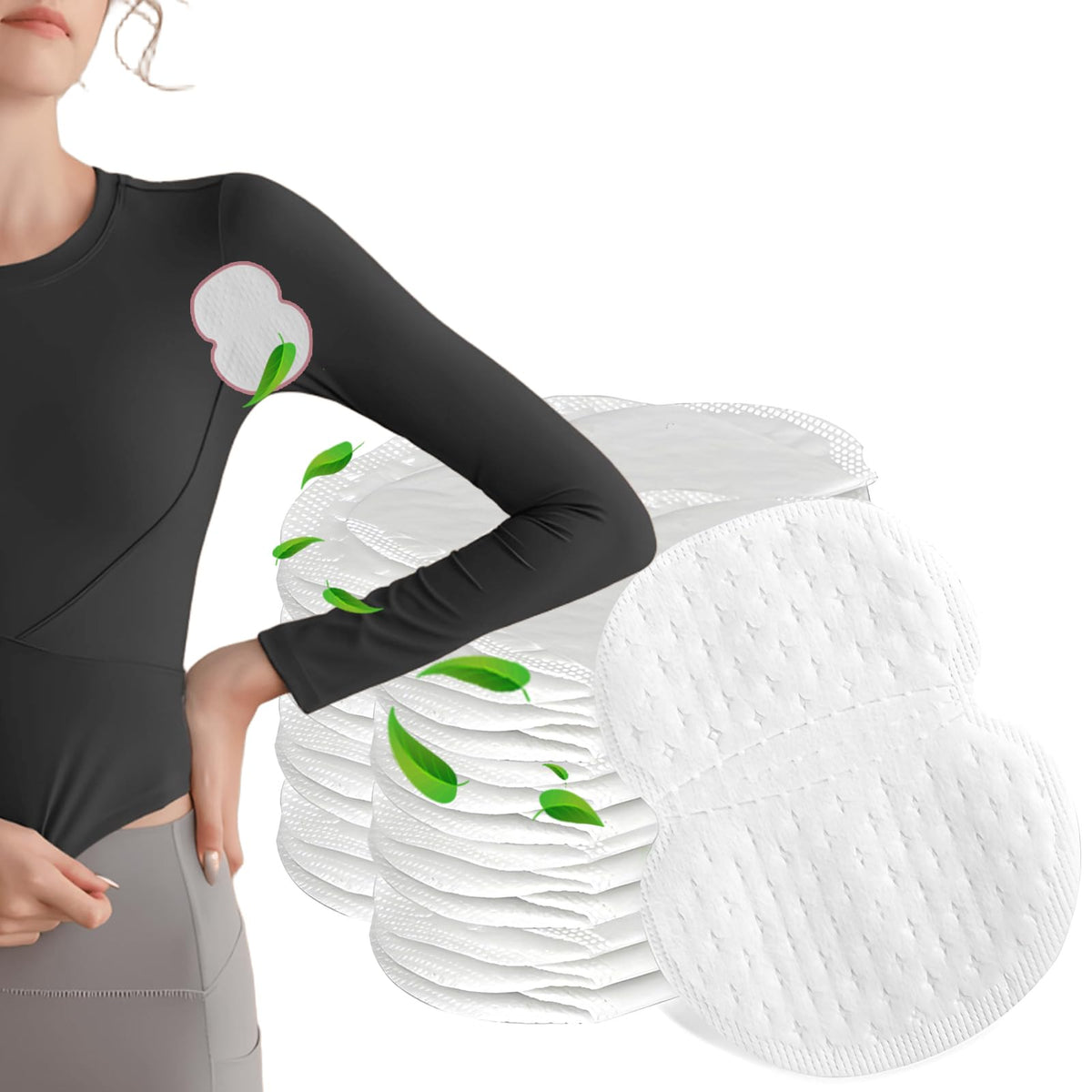 Disposable Underarm Sweat Pads 120 Count - Adhesive Armpit Guards for Women & Men, Invisible Sweatproof Liners for Shirts, Dresses, Workouts