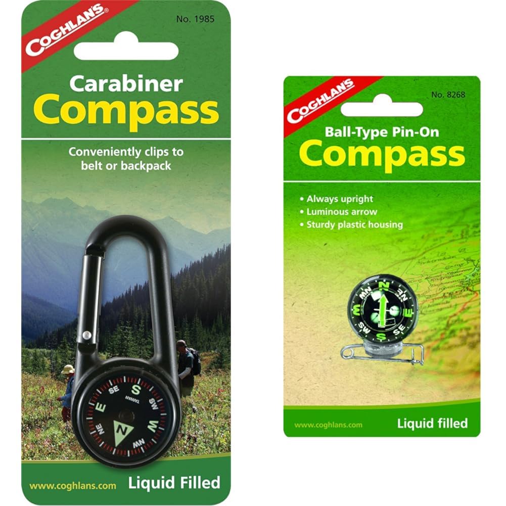 Coghlan's 1985 Carabiner Compass & Ball-Type Pin-On Compass