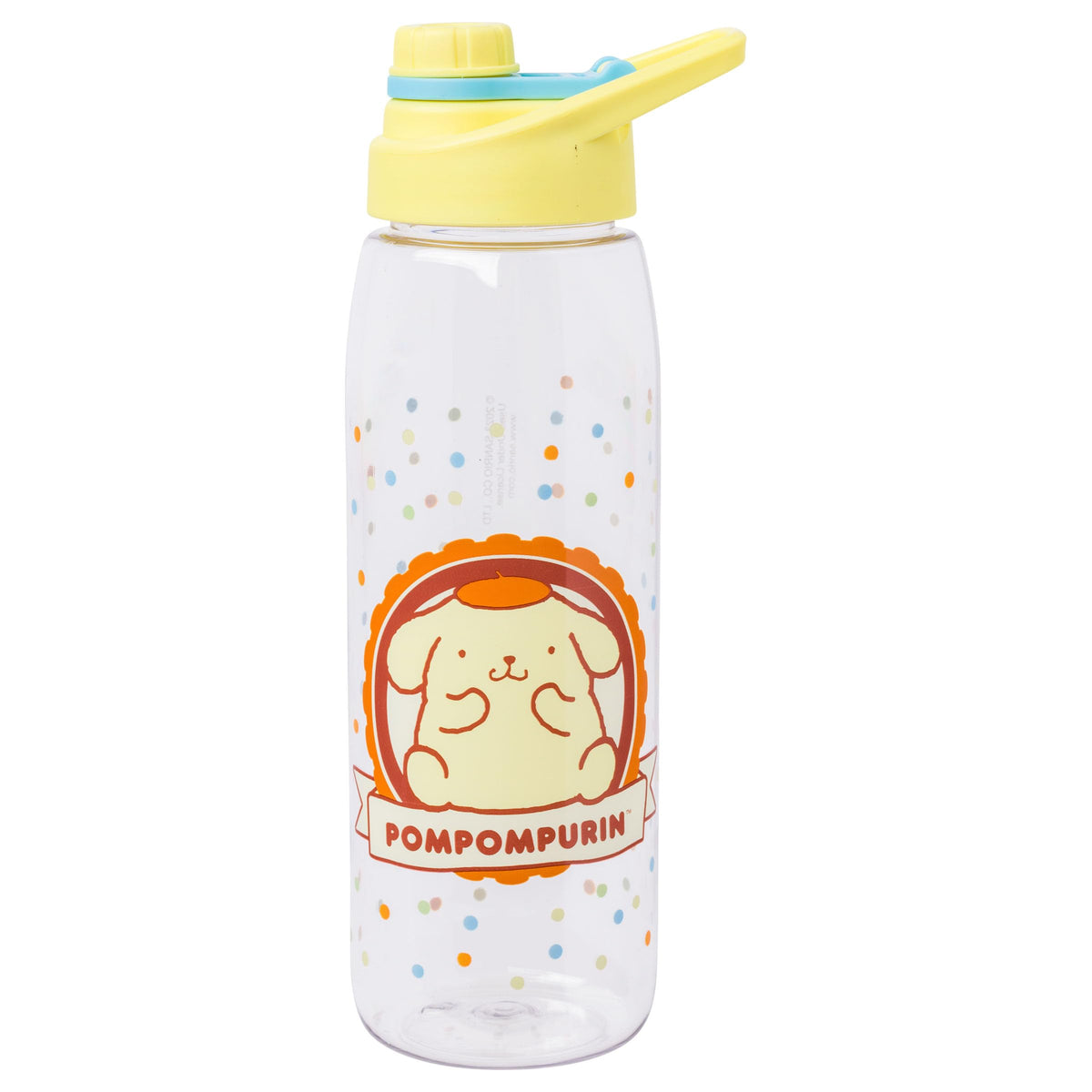 Silver Buffalo Sanrio Hello Kitty and Friends Pompompurin Dots Water Bottle with Screw Lid, 28 Ounces, Sanrio Pompompurin, 28oz
