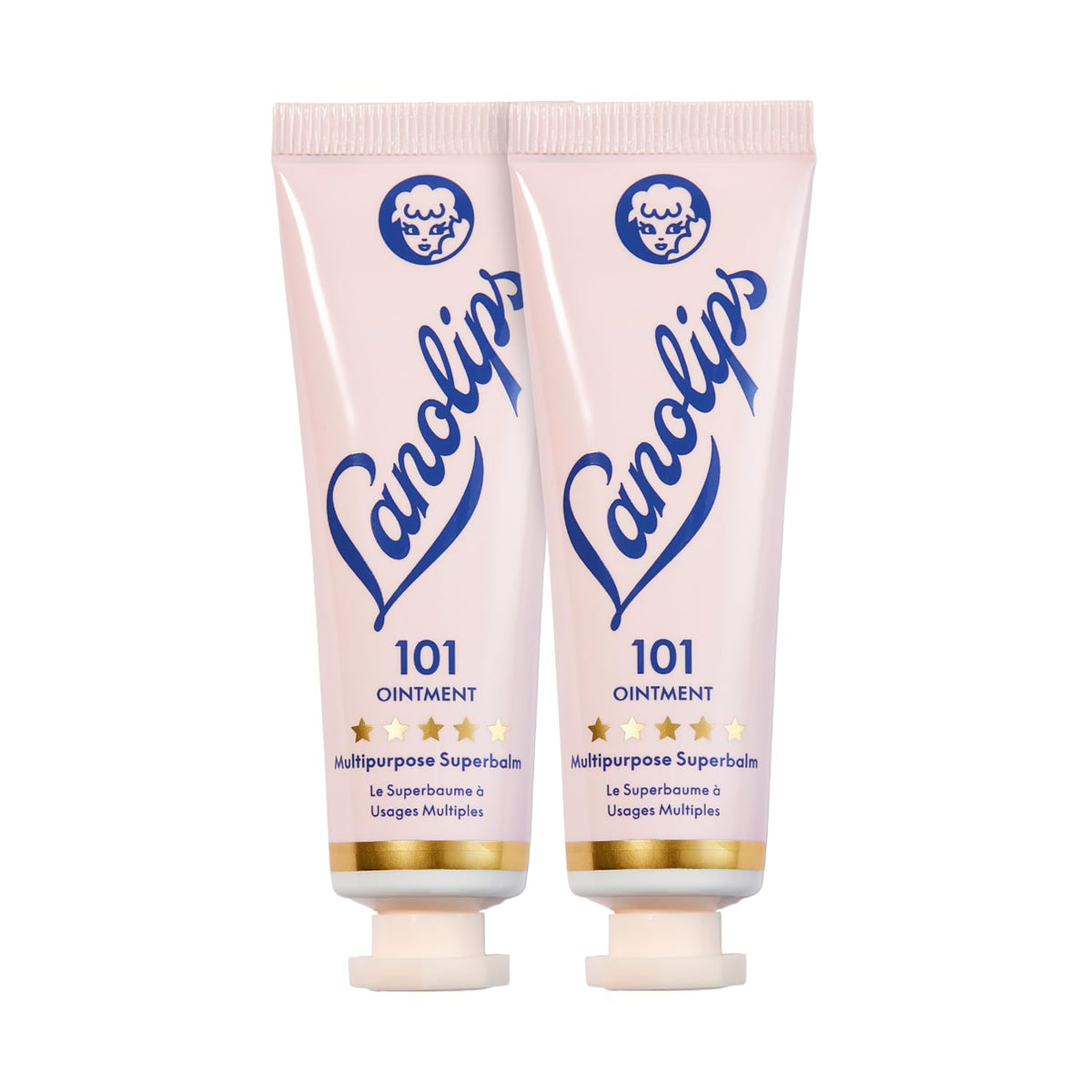 Lanolips 101 Ointment Multi-Balm Duo, Original Superbalm - Contains Pure Lanolin Oil for Smooth, Hydrated, & Healthy Lips - Natural Lip Balm for Dry Lips, Cuticles, & More (2-Pack, 0.52 oz each)