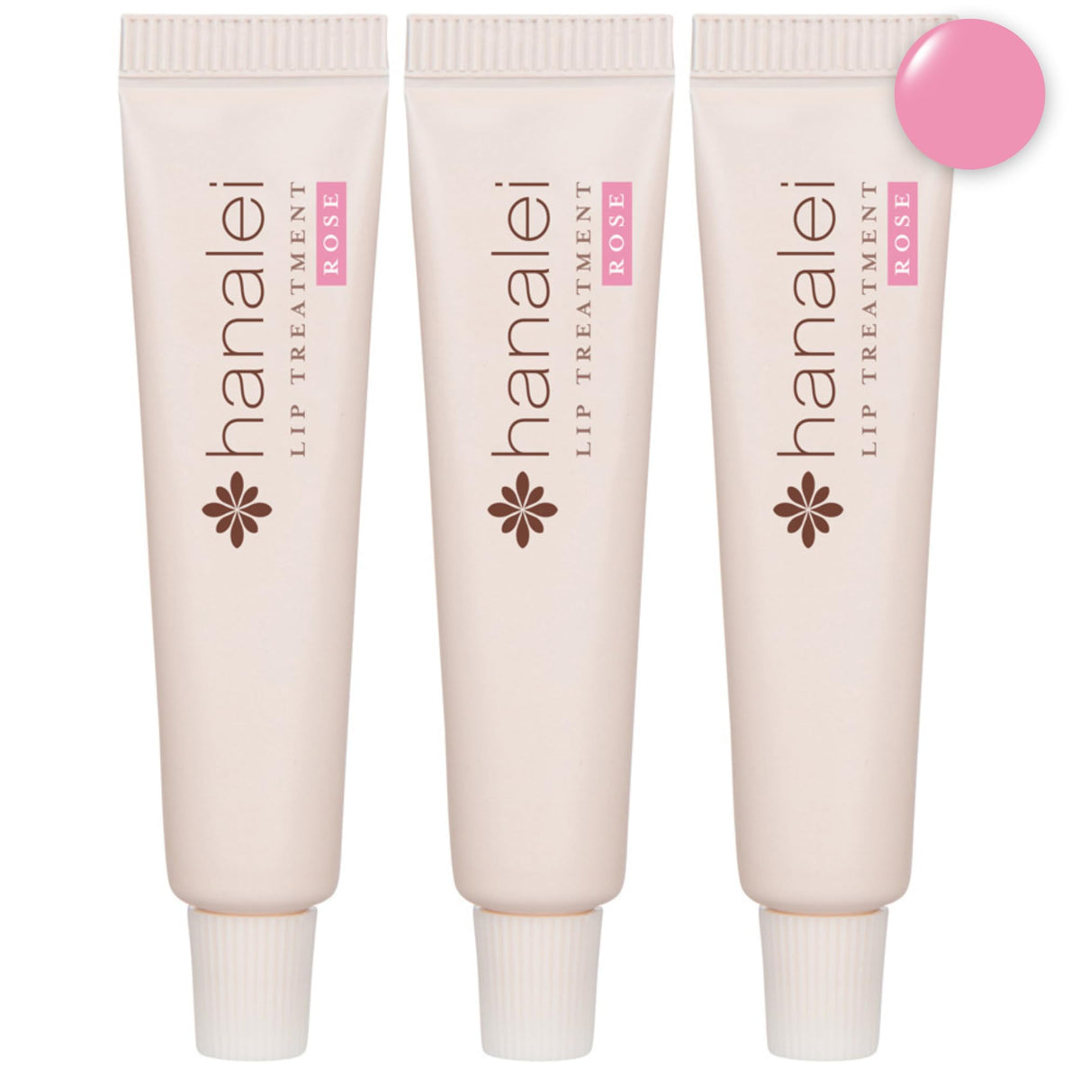 Hanalei Hydrating Lip Treatment Balm – Cruelty-Free, Paraben-Free Moisturizer for Severely Dry, Chapped Lips – Kukui Oil, Shea Butter & Grapeseed Oil –Rose Tint, Travel-Size 3-Pack (5g X 3)