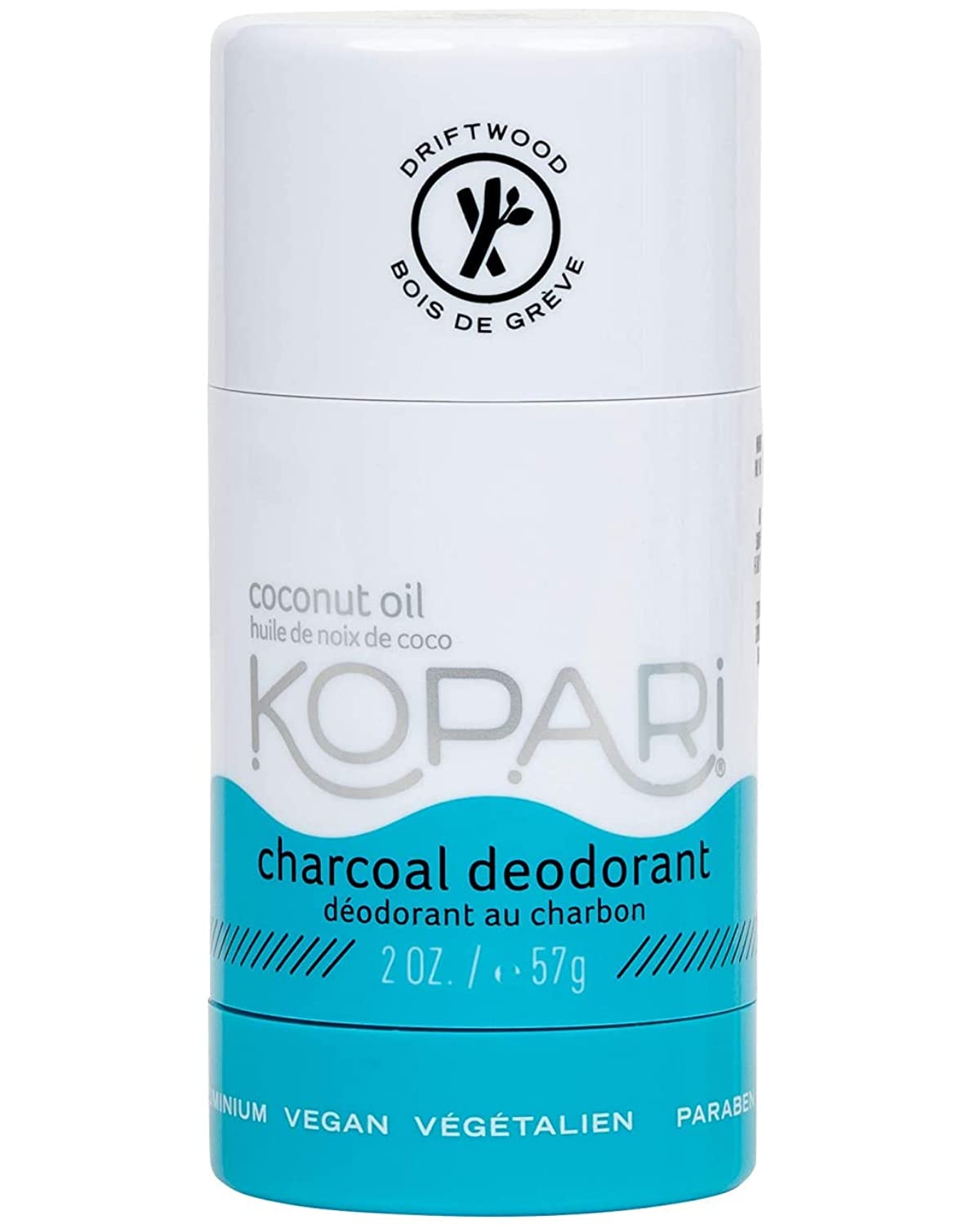 Kopari Aluminum Free Coconut Deodorant, Non Toxic & Clean Plant-Based, No Aluminum, Parabens or Baking Soda, Long Lasting Protection, Charcoal 2 oz