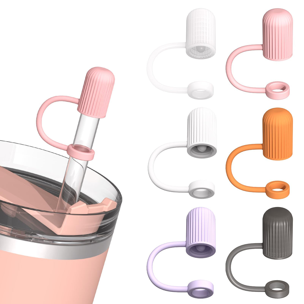 Adjustable Straw Cover for All Brand of Stanley, Simple Modern, Yeti, Owala, Hydro Flask, Reduce, Maars, Meoky, MaxBase, Beast, Hydrapeak and so on, Diameter 6mm-10mm, BPA Free, Dishwasher safe