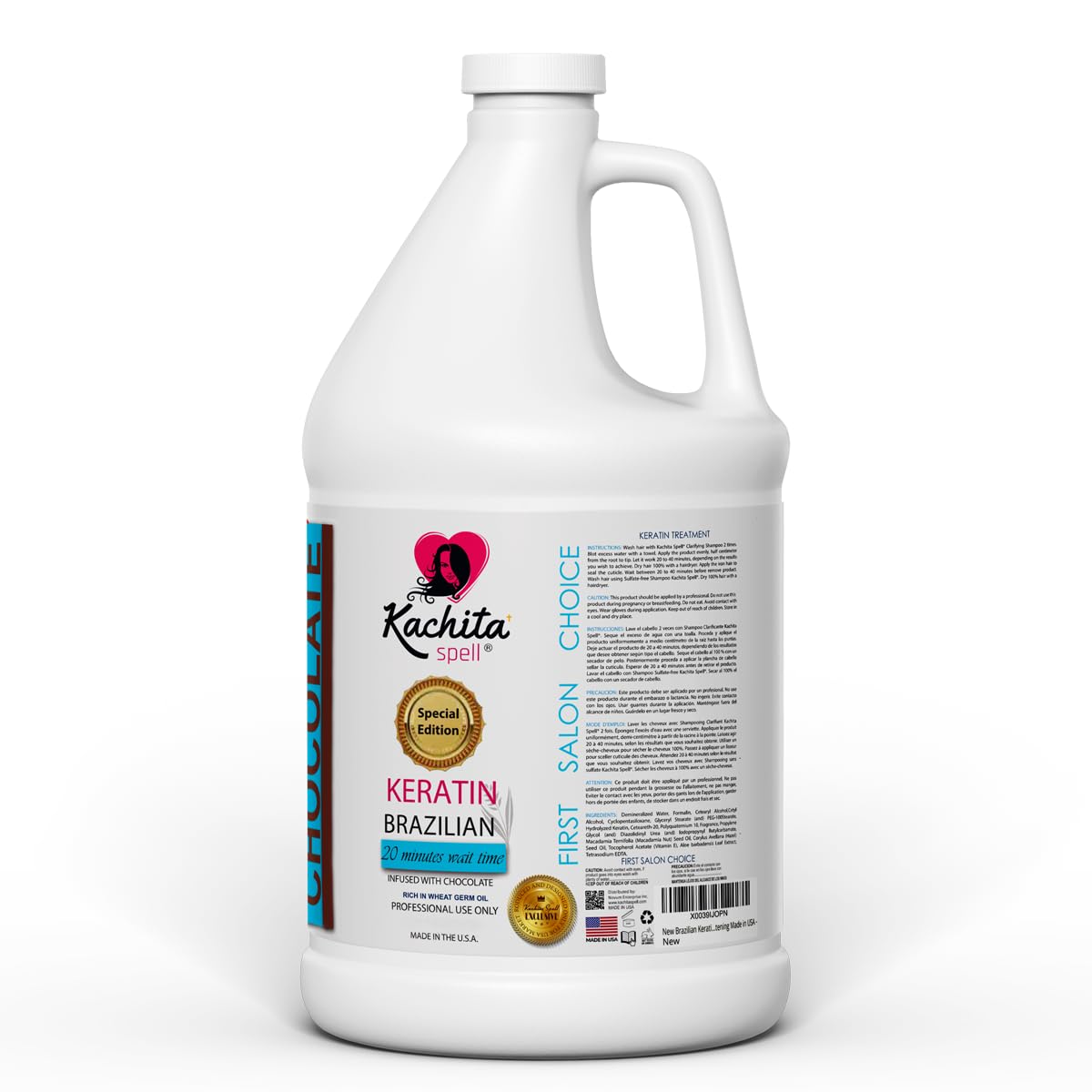 New Brazilian Keratin Chocolate Treatment Kachita Spell 128 floz 1 Gal - Hair Straightening Made in USA