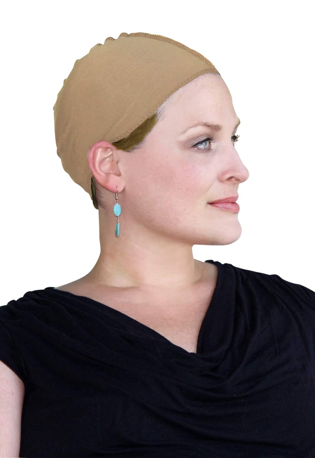 Hats Scarves & More Bamboo Wig and Hat Liner Chemo Headwear Hair Loss Moisture Wicking Comfort Cancer Cap (Beige)