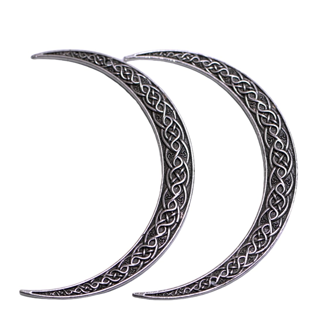 LANGHONG 2PCS Moon Crescent Hairpin For Women Viking Hair Stick Forks Knot Hair Styling Pins (ZZAS)