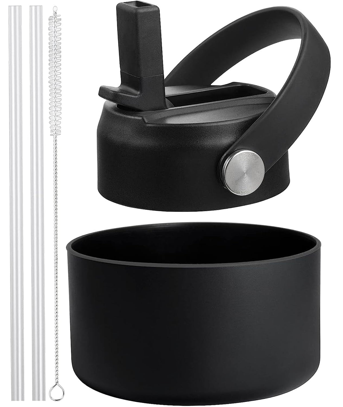 RRegeny Straw Lid and Boot for Hydro Flask Wide Mouth 32 40 oz, Lid with Straws and Silicone Boot for HydroFlask Wide Mouth, Replacement Sports Flex Cap with Boot for Wide Mouth 32 40 oz