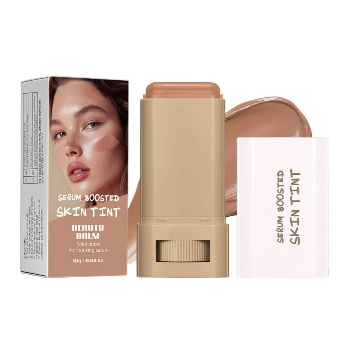 Beauty Balm Serum Boosted Skin Tint Concealer, Brightens, Hydrates, Conceale & Smooths Full Coverage Concealer Balm, Even Skin Tone Portable Moisturizing Essence Stick (# 06, 0.63 oz)