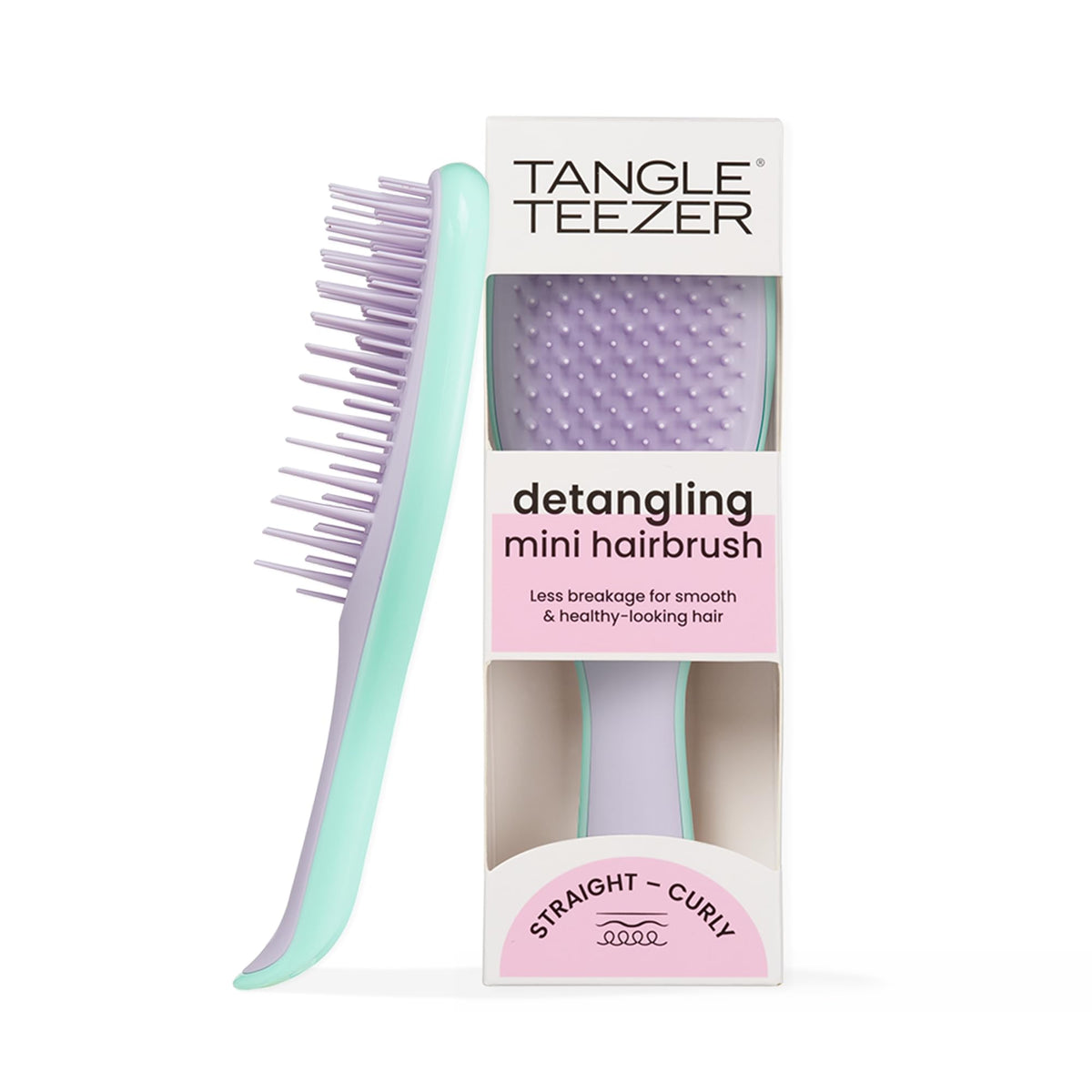 Tangle Teezer Ultimate Detangler Hairbrush, Eliminates Knots & Reduces Breakage, Mini Hair Brush for Travel, Small Hands & All Hair Types, Wisteria Leaf
