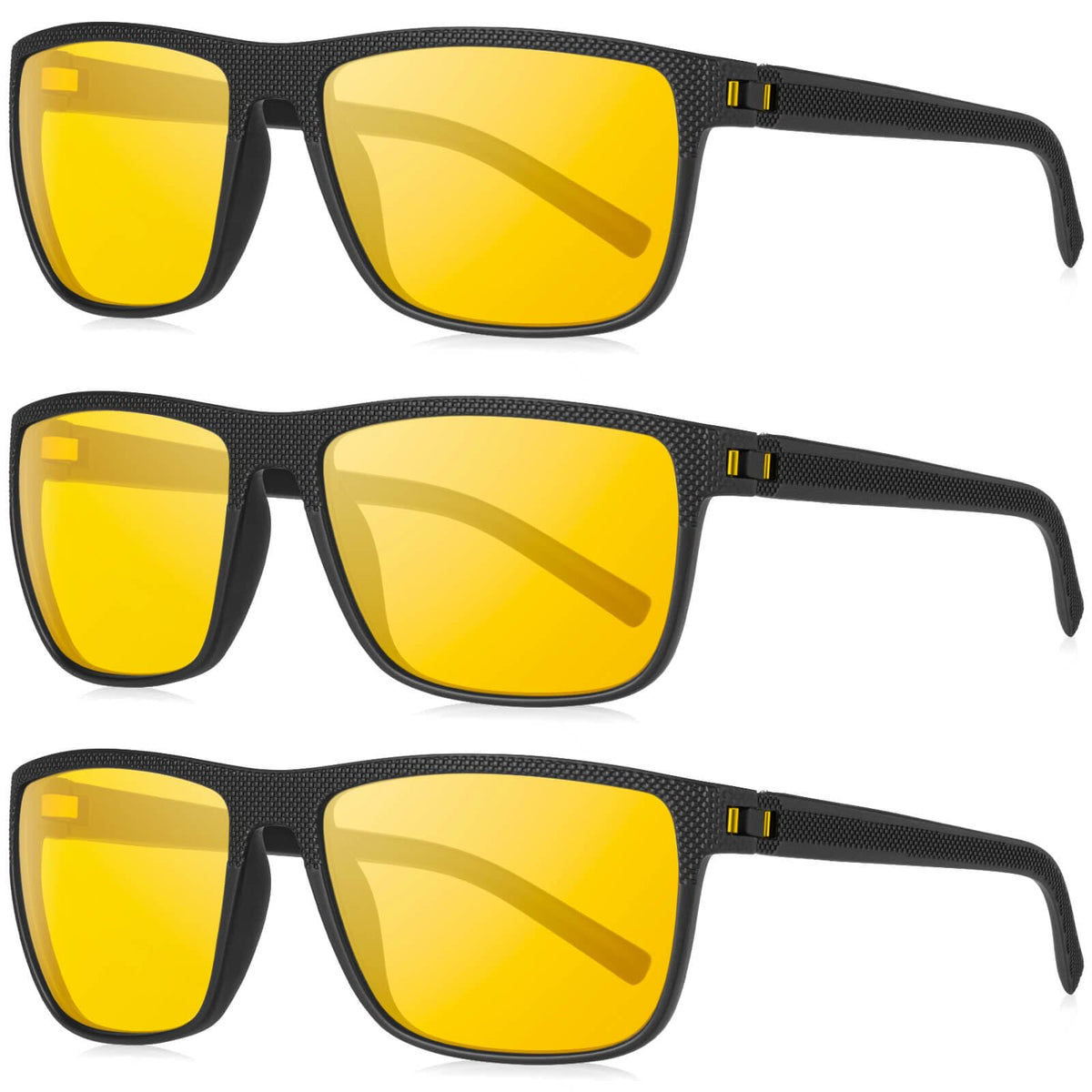 KALIYADI Night Vision Glasses for Men, Lightweight Night Driving Glasses for Driving (Night Vision/Night Vision/Night Vision)