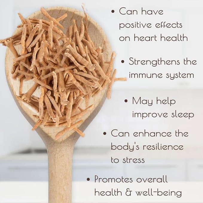 Ashwagandha Root Cut & Sifted 4 oz - USDA Organic Ashwagandha Herb for Tea and Smoothies, Non-GMO Organic India Ashwagandha, Withania Somnifera, Boosts Immunity & Digestion