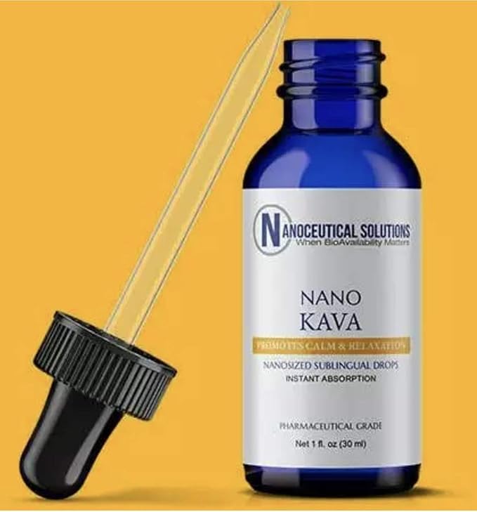 Nano KAVA KAVA - Nootropic Natural Organic Herbal Liquid Drops, Noble Kava Root Tincture, Instantly Absorbed, High Potency, Stress Relief, Mood & Immune Support, 30 Servings