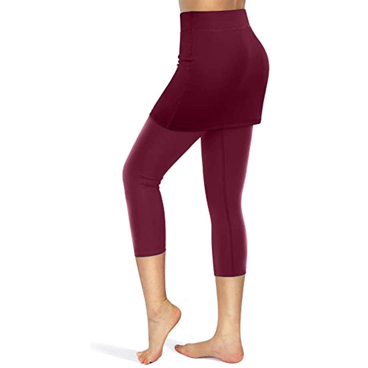 Aniywn Women's Leggings Skirt, Skirted Leggings, Active Skirt with Pockets, Tennis Pants Sports Fitness Culottes (Small, Purple)
