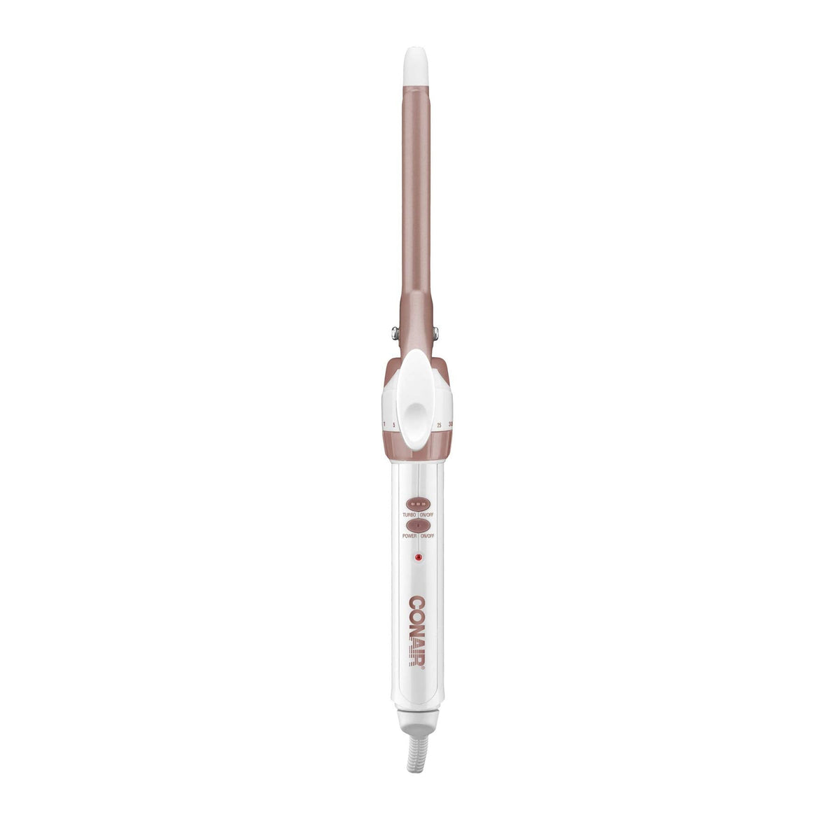 Conair Double Ceramic 1/2-Inch Curling Iron, 1/2-inch barrel produces spiral curls – for use on short to medium hair