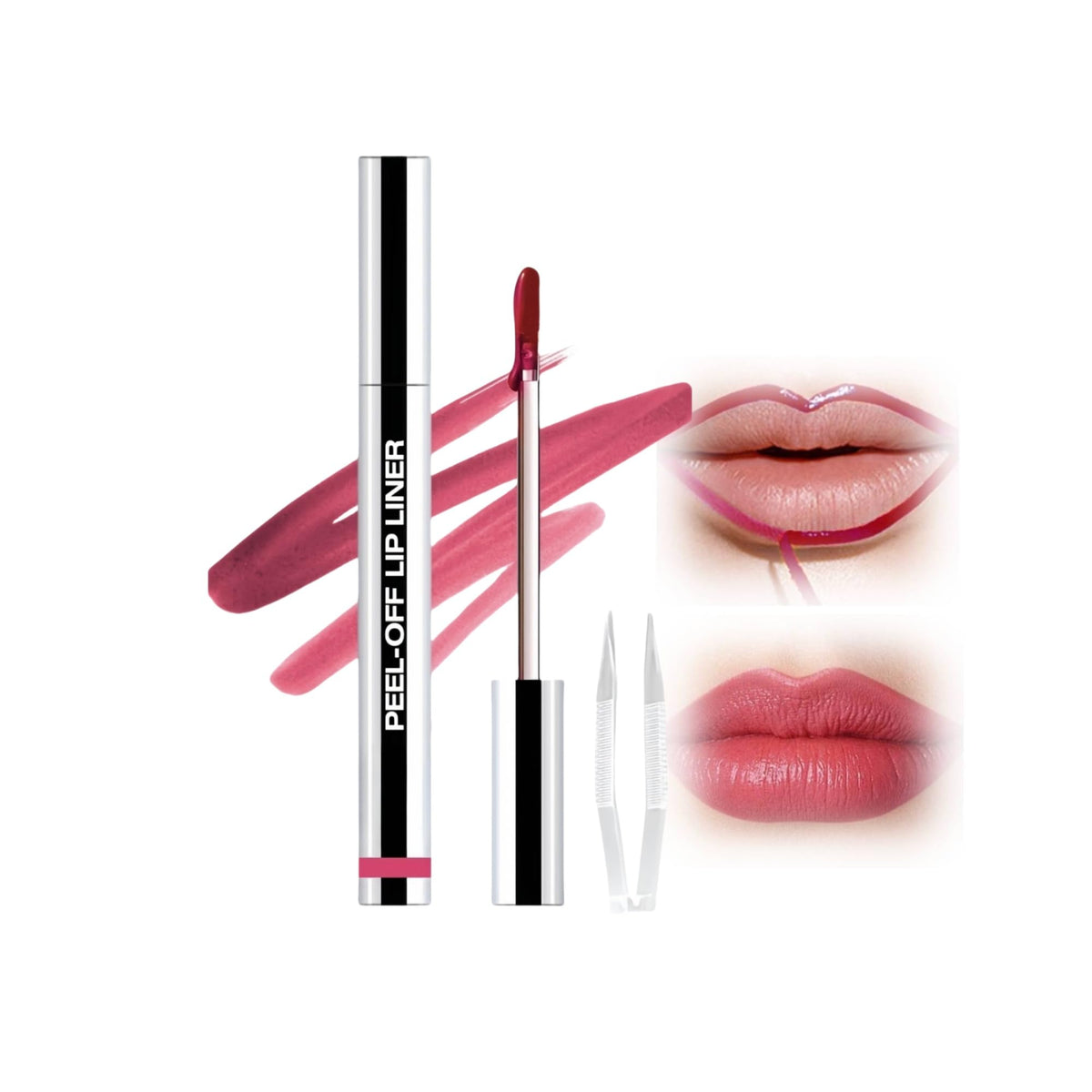 WEERSHUN Lip Liner Tattoo, 2025 New lip liner,Peel Off, Long Lasting, Lip Gloss with Clip in 8 Colors,All Day & Night Lipliner