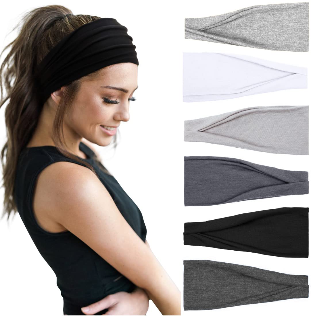 Huachi Wide Non-Slip Headbands - Workout Yoga Hair Accessories for Women