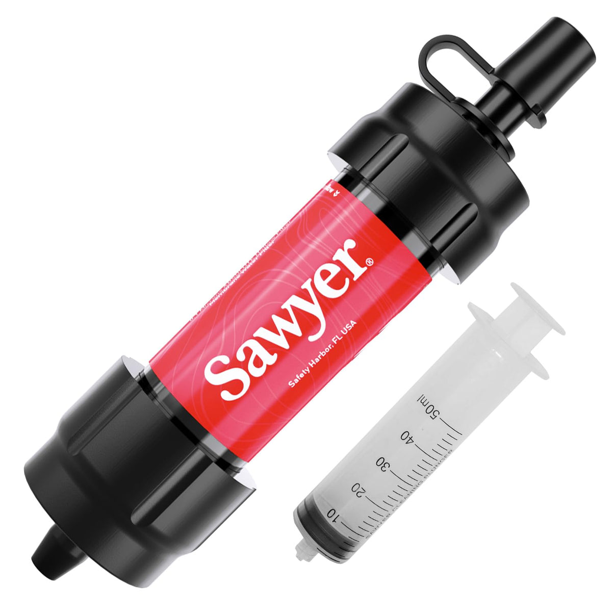 Sawyer Products SP120 Mini Water Filtration System, Filter and Cleaning Plunger only, Single, Red